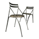 Pair of folding chairs from the 80s with leopard print seats.