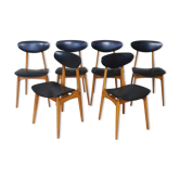 Series of 6 chairs Stella 60s model Ingrid