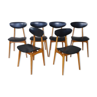 Series of 6 chairs Stella 60s model Ingrid