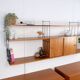 WHB shelf in teak, retro vintage style from the 60s-70s.