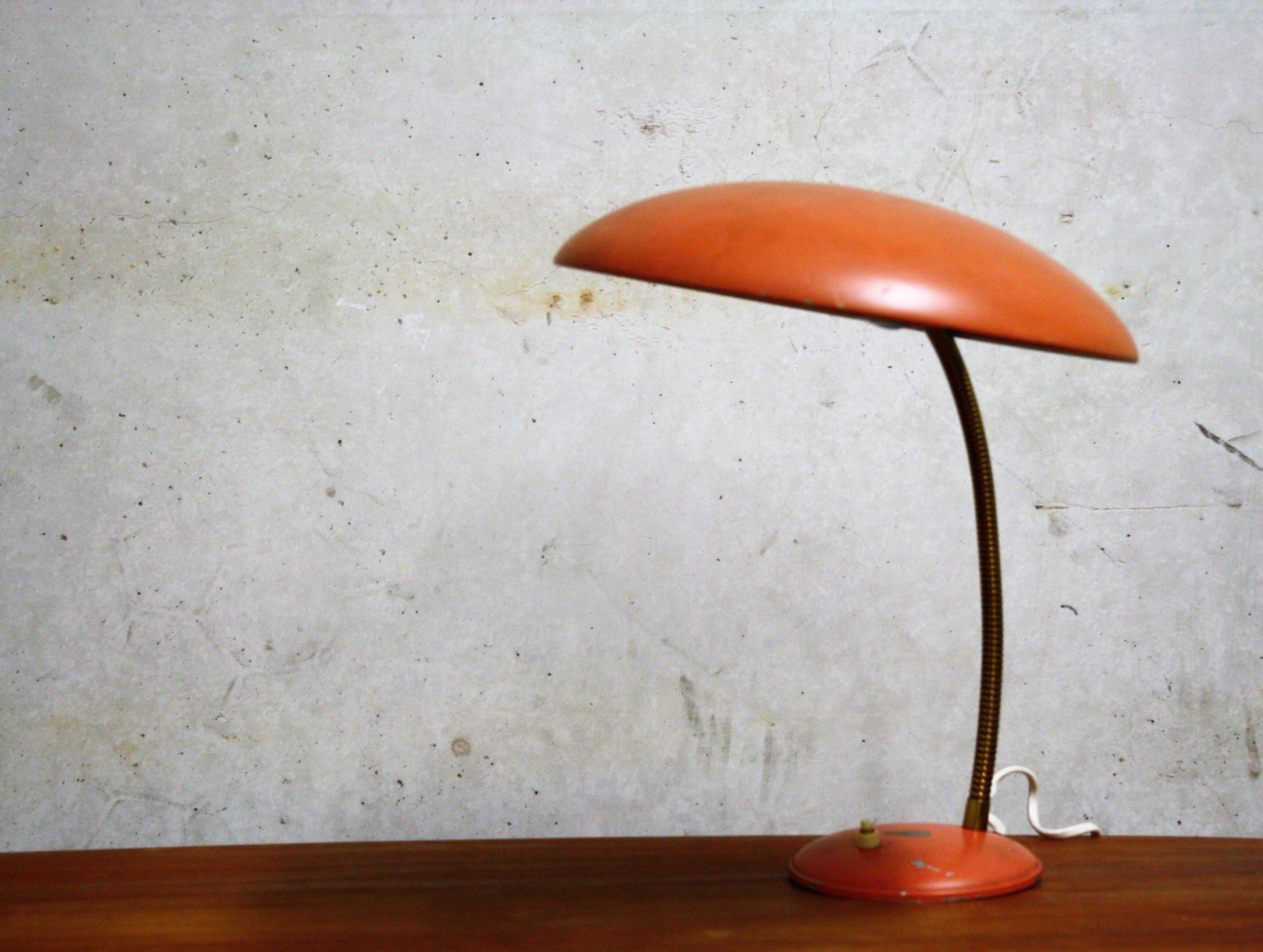 Orange midcentury table lamp by Philips, 1960s