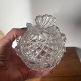 Crystal sugar bowl with butterfly motif