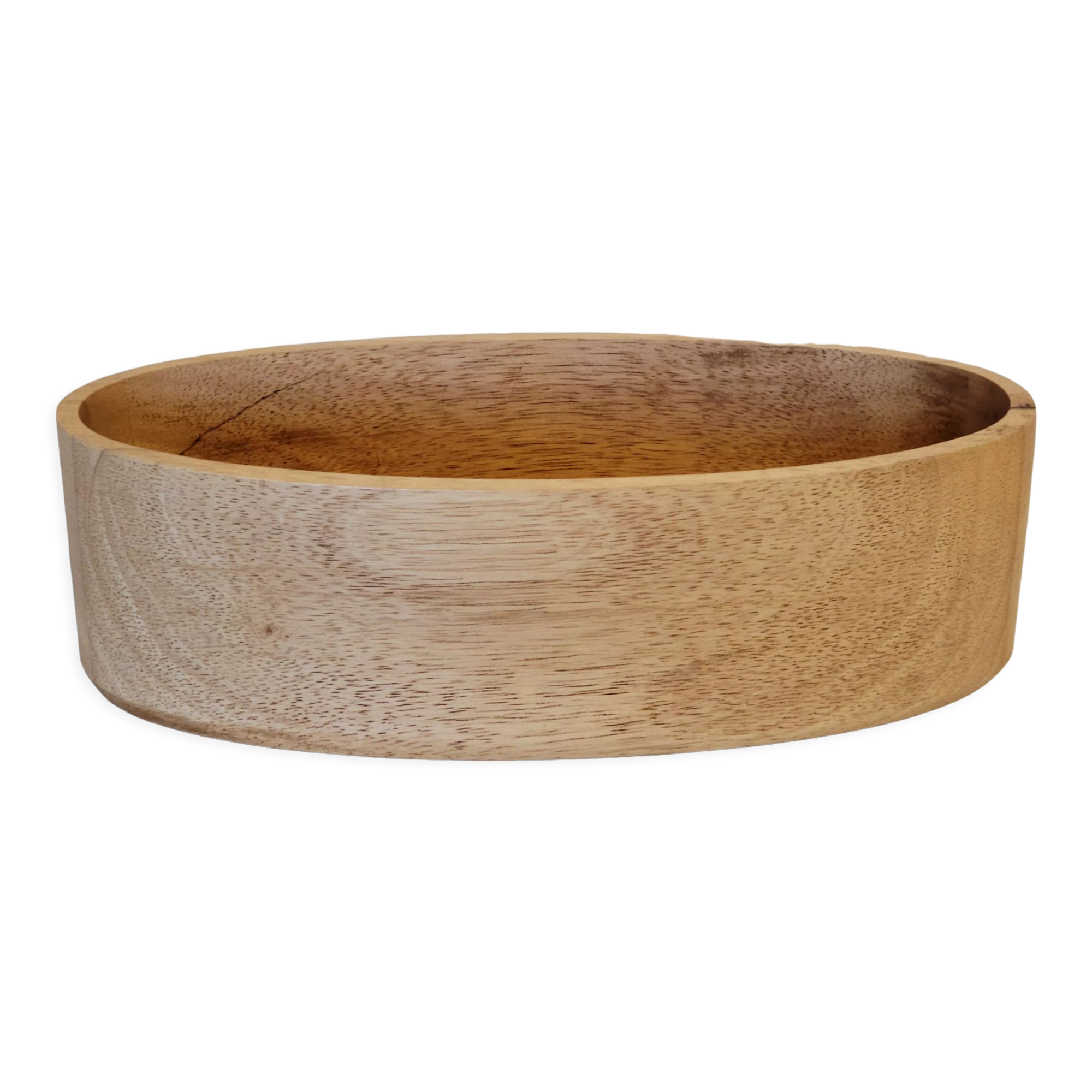 Oval solid wood bowl
