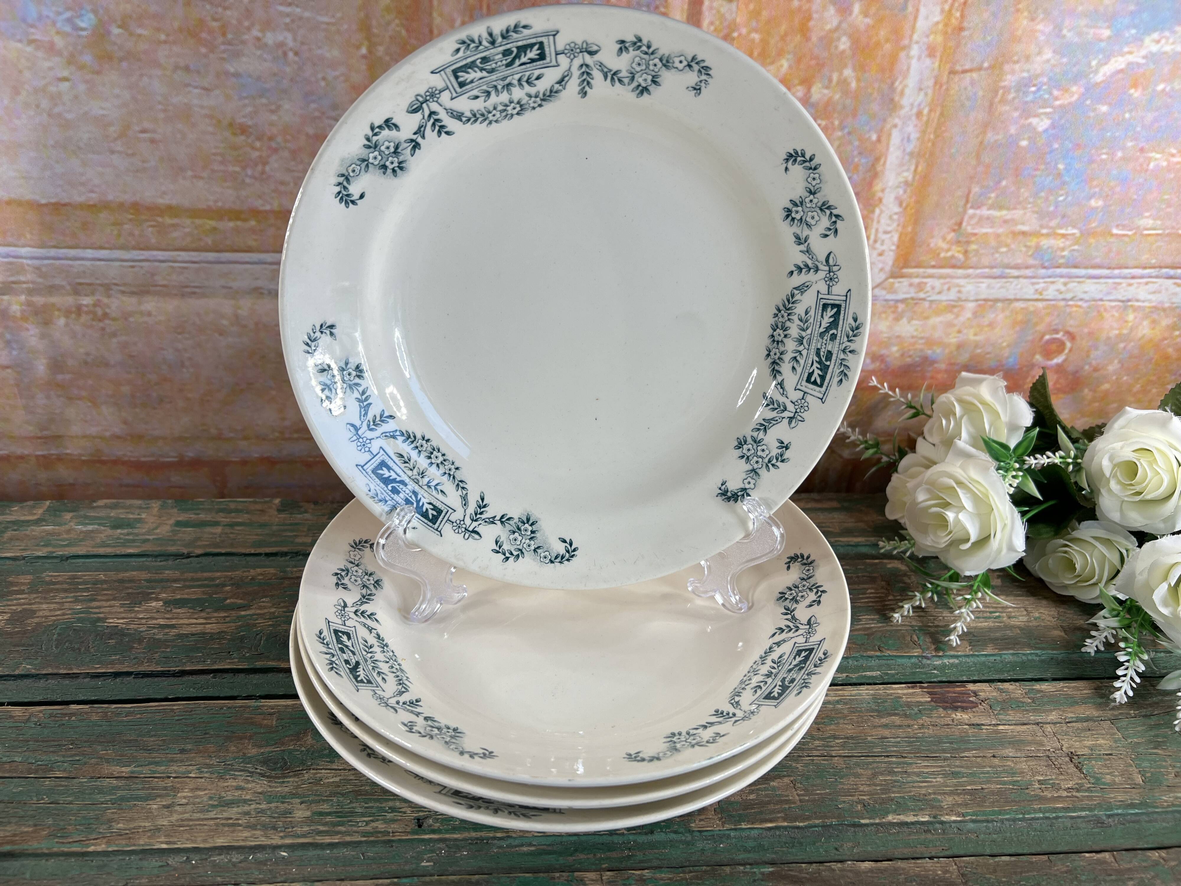 4 Longchamps iron earth soup plates