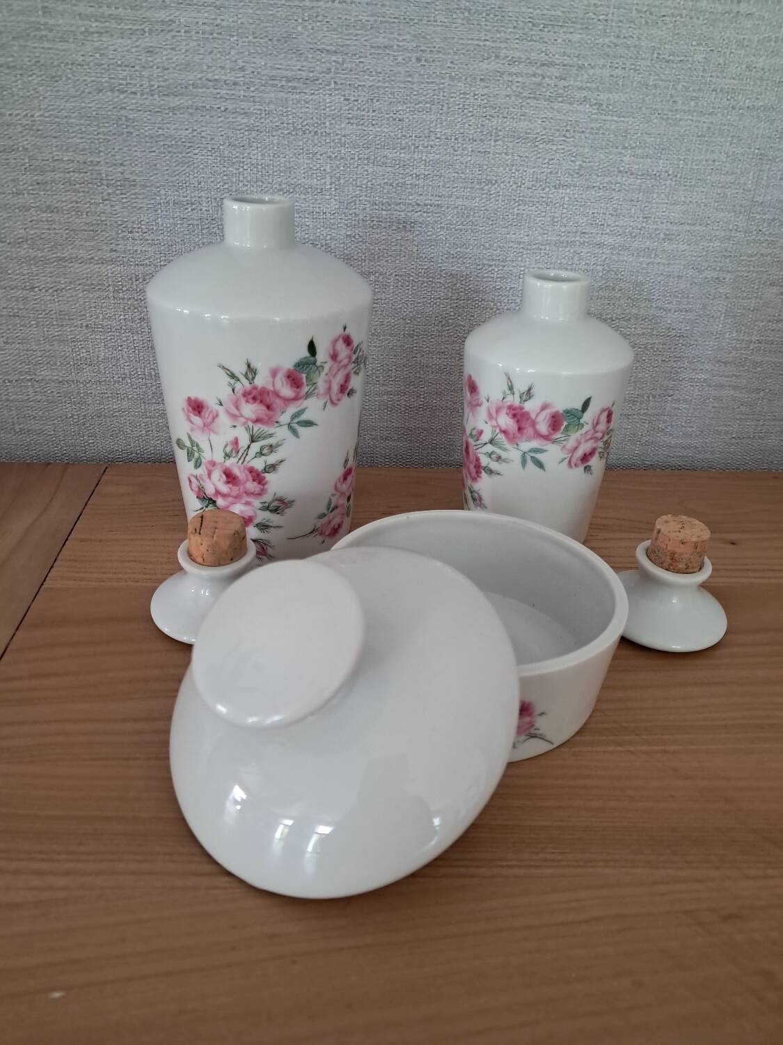 Limoges porcelain bathroom bottles