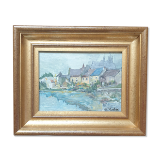 Landscape painting with framing