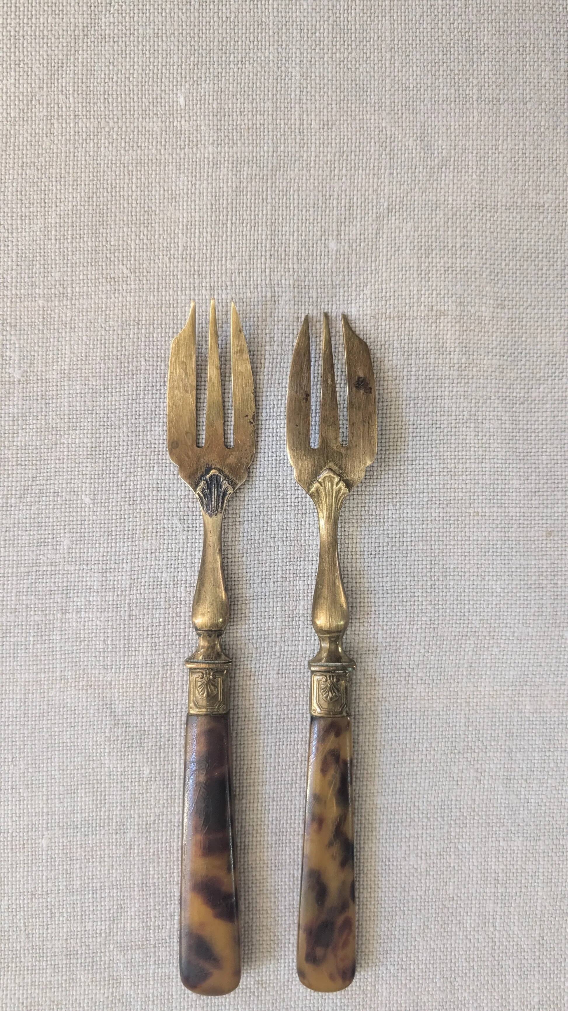 Set of 12 antique cake forks