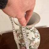 White Porcelain Vase Flowers China Famille Rose Peony Lotus Qianlong