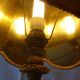 Lampe en bronze et velours 70 cm