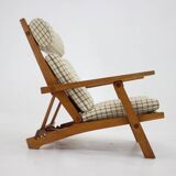 Hans J. Wegner Oak Reclining Lounge Chair Model AP71, Denmark 1968