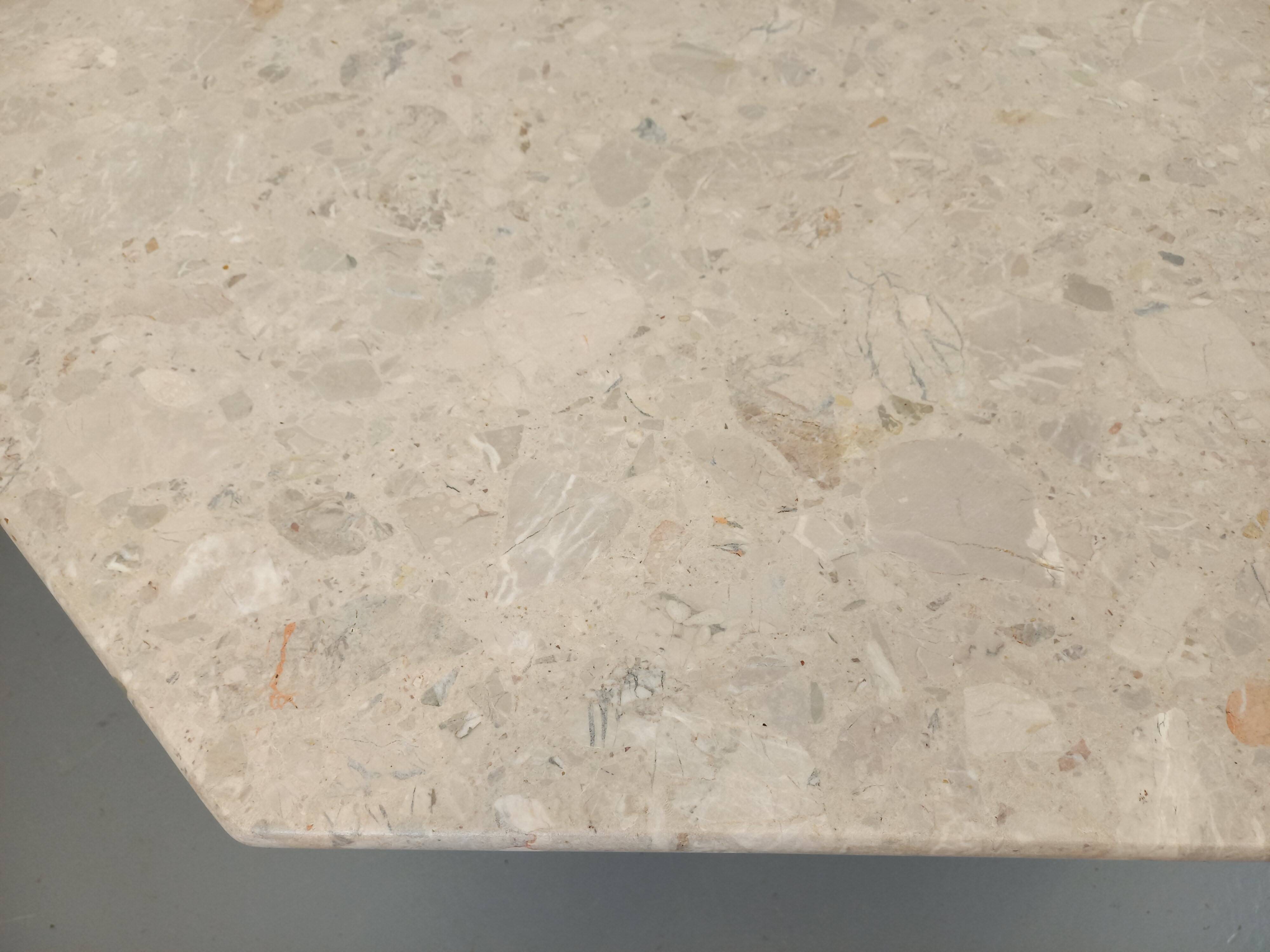 Vintage 70s 80s Octagonal Marble Dining Table