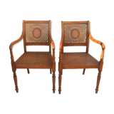 Pair of caned chairs