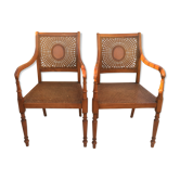 Pair of caned chairs