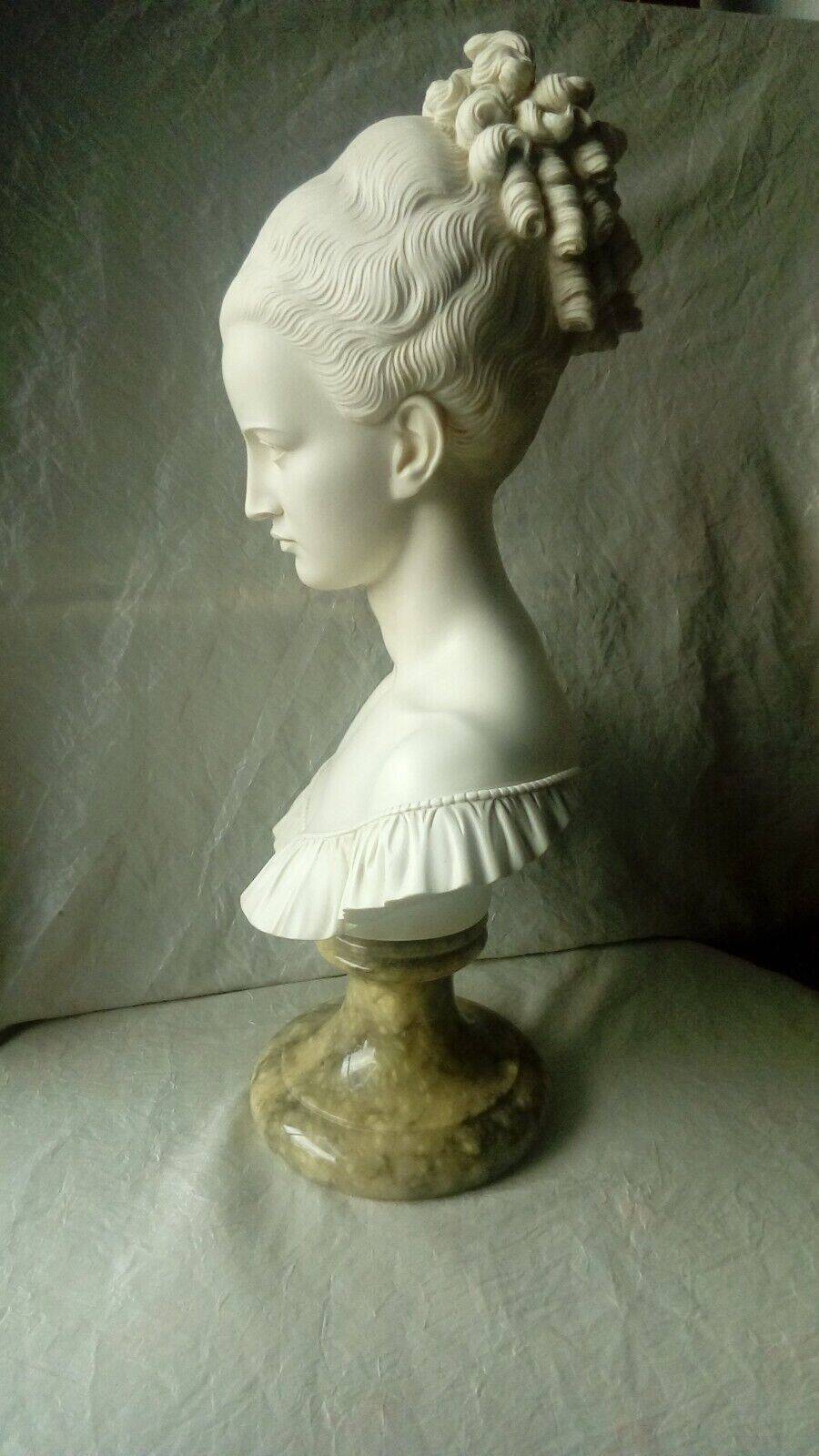 Bust of Josephine de Beauharnais in marble powder, marble base, A.Giannelli