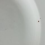 3 Pillivuyt white porcelain dinner plates with blue edging.