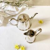 White metal teapot and creamer, Félix Frères Toulouse