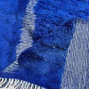Handmade Moroccan rug blue 210x300 cm – | Geometric rug with checkerboard pattern | Boho vintage interior decoration