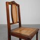 Chaise en bois et rotin française antique, vers 1900