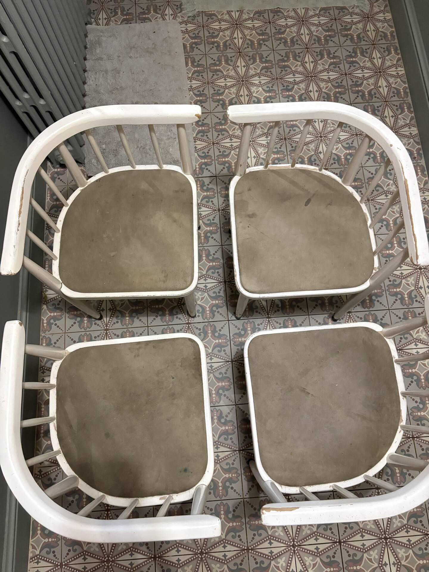 Set of 4 stackable Thonet chairs vintage 60s/70s
