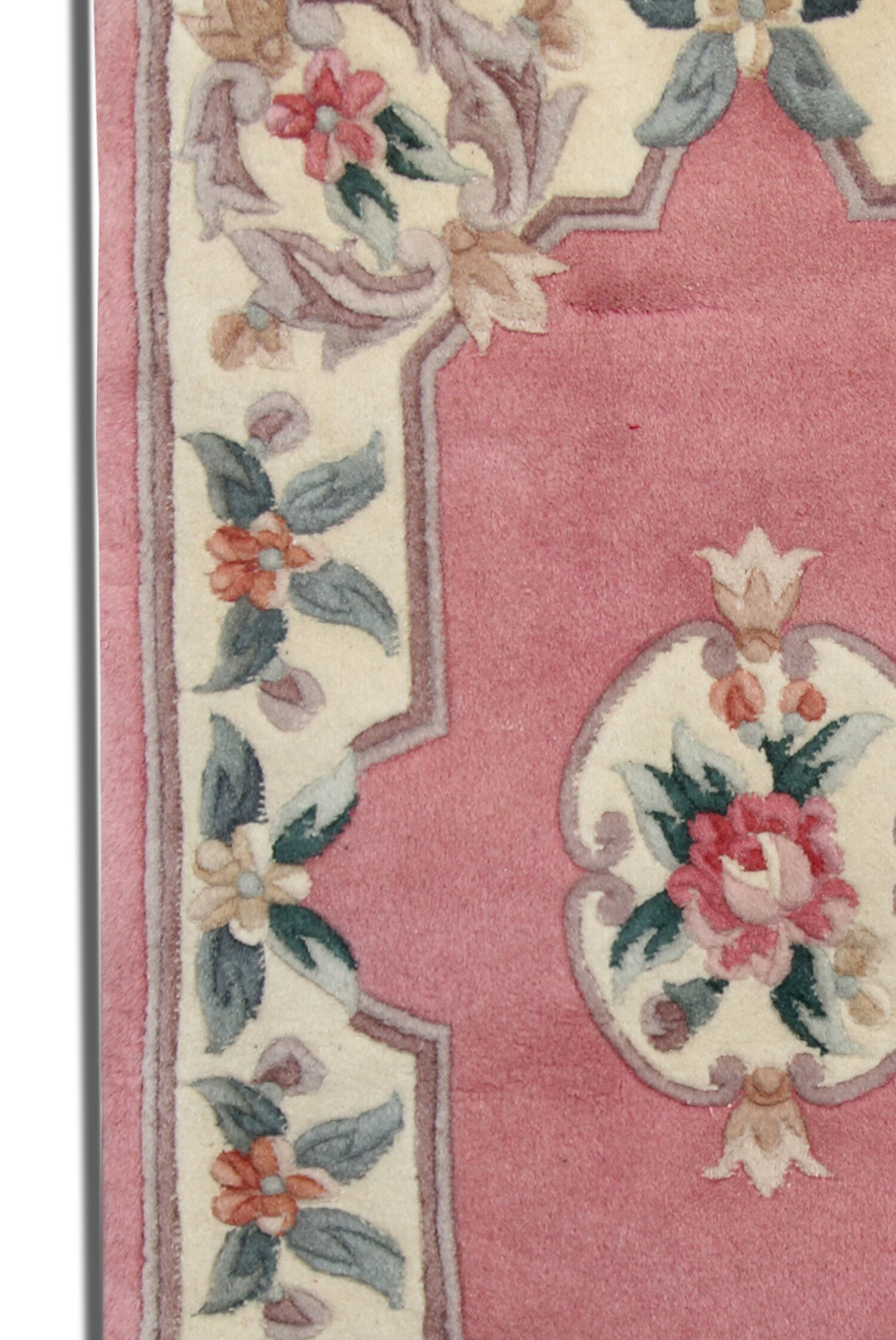 Pink chinese wool carpet rug handmade wool area rug 65x116cm