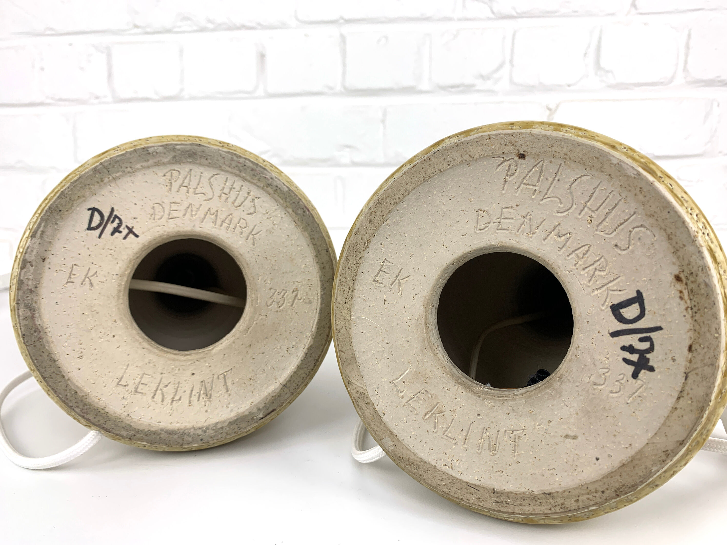 Pair of Ceramic Table Lamps Palshus, Denmark, design Esben Klint for Le Klint
