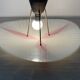 Vintage triangular ceiling light in glass and brass circa 1970s.