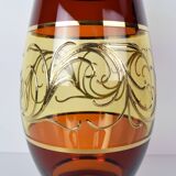 Egermann Czech crystal vase Bohemia Hand painted, gilded, circa 1980s.
