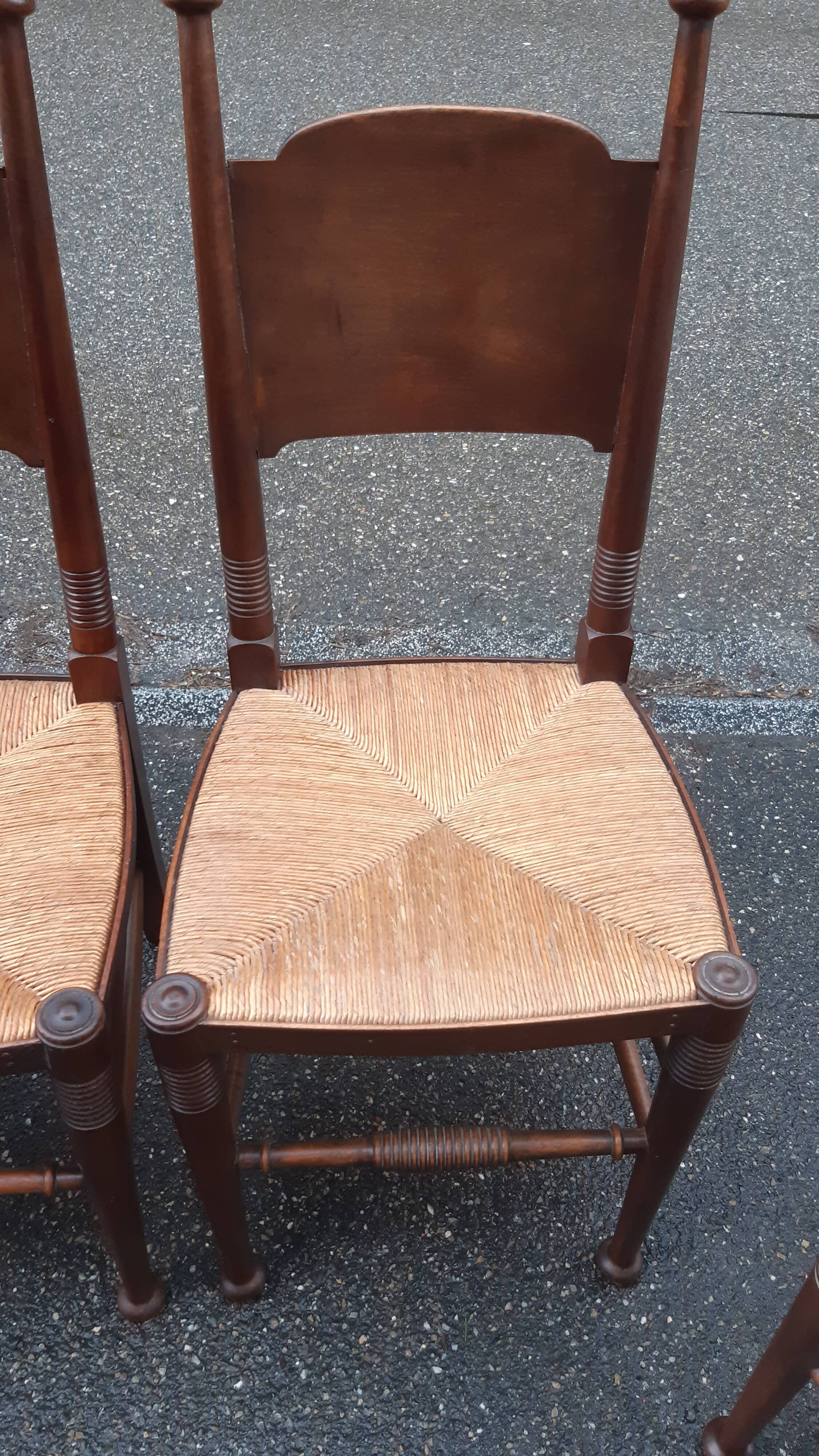 6 chaises Arts & Crafts par William Birch & E.G. Punnett
