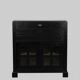 Black wooden sideboard with glass doors – industrial/vintage style