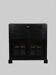 Black wooden sideboard with glass doors – industrial/vintage style