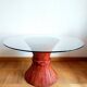 Maugrion Roche Bobois prestige rattan wheat ear table 1980