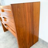 Elm chest of drawers dlg Maison Regain, vintage 70's