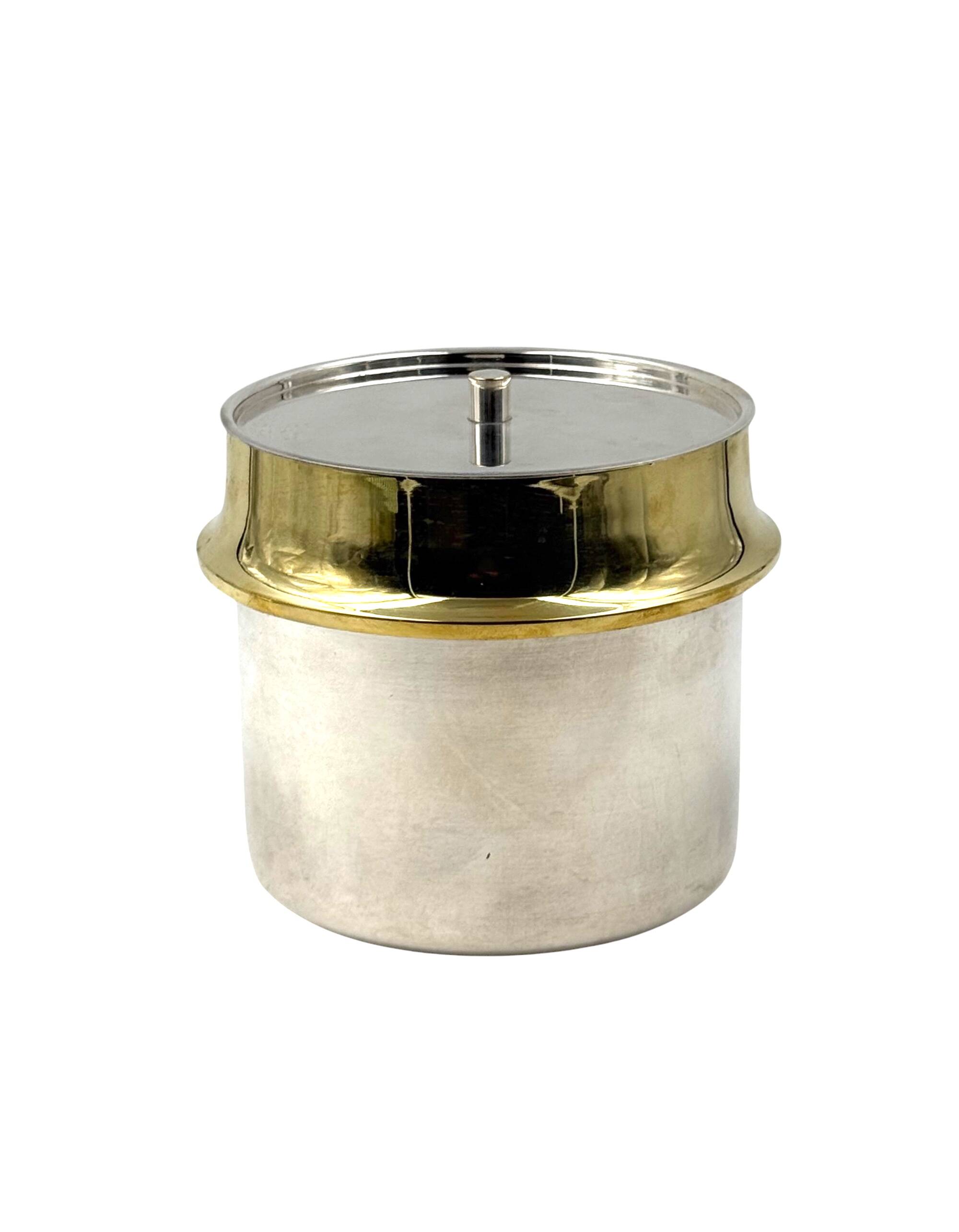 Hollywood regency gold Ice Bucket, Italy ca. 1980s