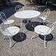 Salon de jardin ancien en fer forgé 3 fauteuils + 2 chaises