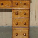 Victorian oak desk with hand-dyed leather.