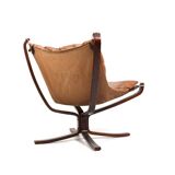 Sigurd Ressell Cognac Leather Falcon Chair 1970s