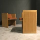 Pair of 1980's italian cubic armchairs