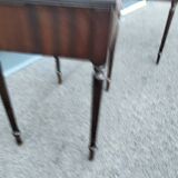 Pair of bedside tables side tables old leather top style louis xvi