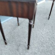 Pair of bedside tables side tables old leather top style louis xvi
