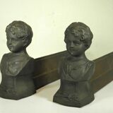 Pair of cast iron fire dogs