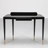 Mid-Century Brass, Wood and Glass Console in the style of Gio Ponti, 1950s