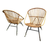 Rattan armchairs