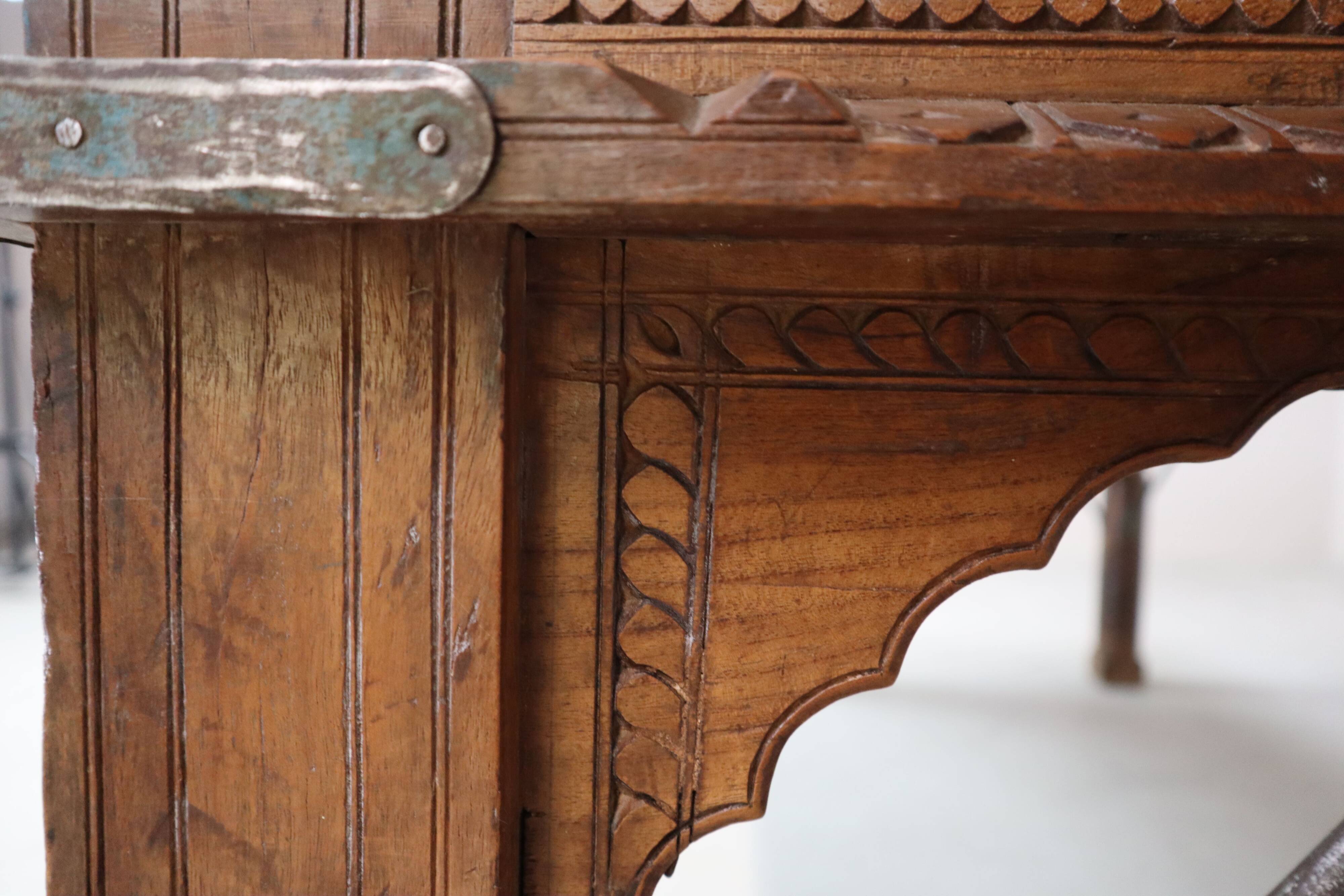 Indonesian hand-carved Teak dining Table