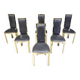 Vintage French brass dining chairs, set of 6 - 1970s