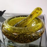 Vintage mortar and pestle from the glassworks of Biot 70s