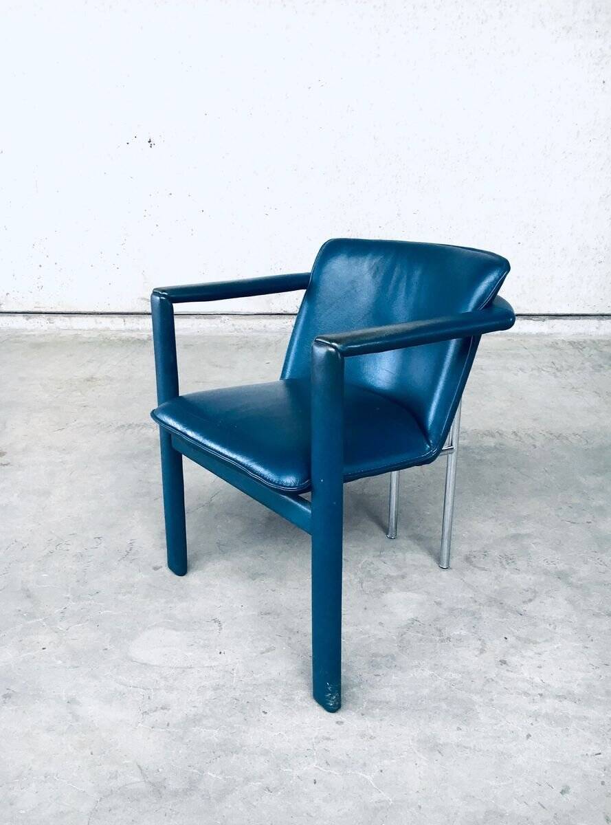 Leather Cachucha Dining Chairs by Hugo De Ruiter for Leolux, 1990s, Set of 4