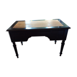 Large flat desk Louis Philippe in blackened wood