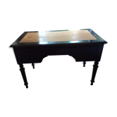 Large flat desk Louis Philippe in blackened wood