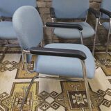 Set of 4 drabert armchairs with chrome legs, 1980