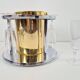 Brass Champagne Cooler with Glass Holder and Crystal flutes by Hans Turnwald for Freddotherm, Germany, 1960s, Set of 7